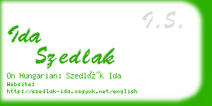 ida szedlak business card